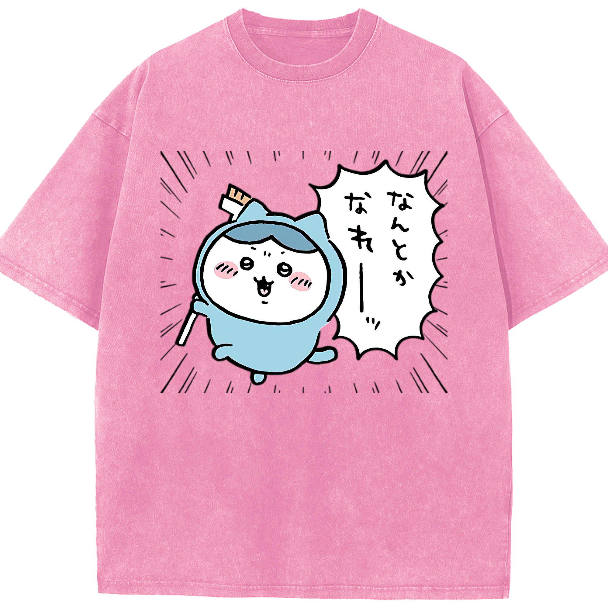（画像用） ちいかわ ハチワレ Chii-kawa hachiware 綿100% ヴィンテージ風 半袖Tシャツ（フロントプリント）